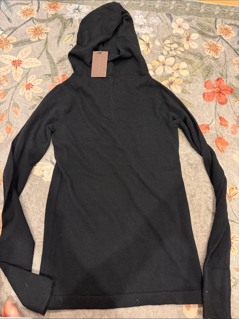 NICHOLAS K nwt black cashmere hooded sweatshirt